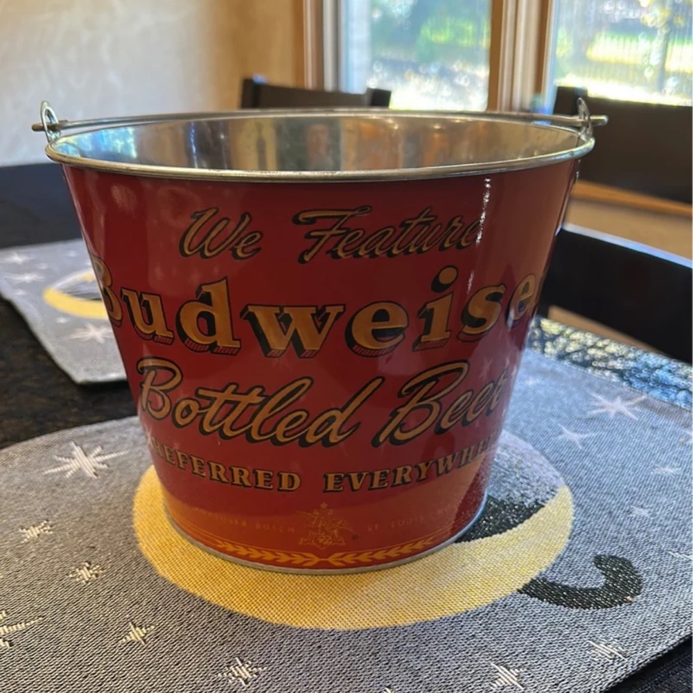 Budweiser metal beer bucket vintage look